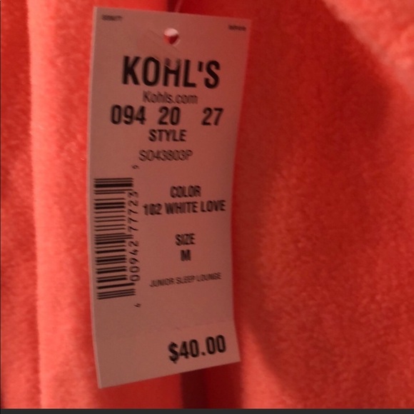 New SO Light Orange Long Sleeve Pajama Top Juniors Sz Medium - Picture 2 of 8